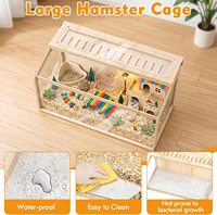 Cage à hamster anti-mastication, grande cage à hamster de 32 pouces avec vue panoramique et dessus ventilé, fournitures spacieuses pour animaux de compagnie en gros
