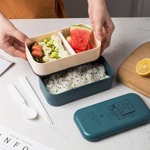 Recién llegado, cubiertos portátiles <span class=keywords><strong>de</strong></span> plástico ecológico, diseño <span class=keywords><strong>de</strong></span> encuadernación, contenedores <span class=keywords><strong>de</strong></span> almuerzo, contenedor <span class=keywords><strong>de</strong></span> <span class=keywords><strong>comida</strong></span>, fiambrera Bento <span class=keywords><strong>de</strong></span> 2 capas - Product Image 5