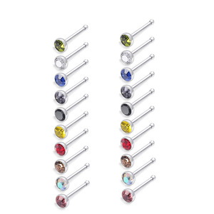 Ensemble de bijoux de corps de goujon de nez invisible d'<span class=keywords><strong>aiguille</strong></span> fine d'acier inoxydable de la mode des femmes 20G avec Piercing d'anneau de nez - Product Image 5