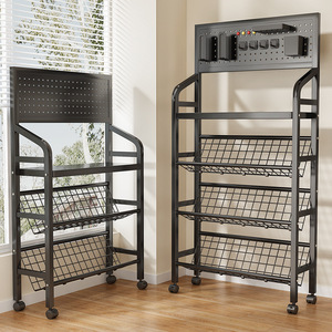 Di chuyển Multilayer kệ sách với bánh xe tiết kiệm không gian đơn giản Xe đẩy cuốn sách lưu trữ giá cho trẻ em cho phòng khách sử dụng - Product Image 2