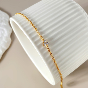 Zircon Trendy Brass Bracelet <b>Set</b> for Women Engagement Party Wedding Gift 18K <b>Gold</b> & Rhodium Plated - Product Image 6