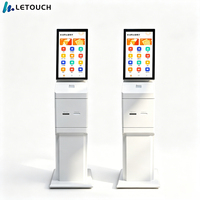 pemesanan mandiri PC layar sentuh berdiri lantai 15.6 21.5 32 inci, kios Printer POS Android Layanan Mandiri interaktif