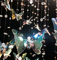 Lustre en cristal VEKO, luminaires modernes de luxe, lustre en cristal papillon pour plafond haut