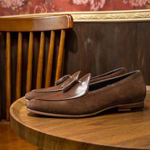 Chaussures pour hommes de style anglais, luxueuses, en cuir pleine fleur, avec pompons, antidérapantes, pour affaires et occasions décontractées, légères, pour l'automne - Product Image 5