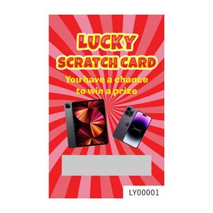 Random Draw Scratch Cards Manufacturer Size Color Prize Custom Screen Printing Scratch Win for Promotions - Product Image 2