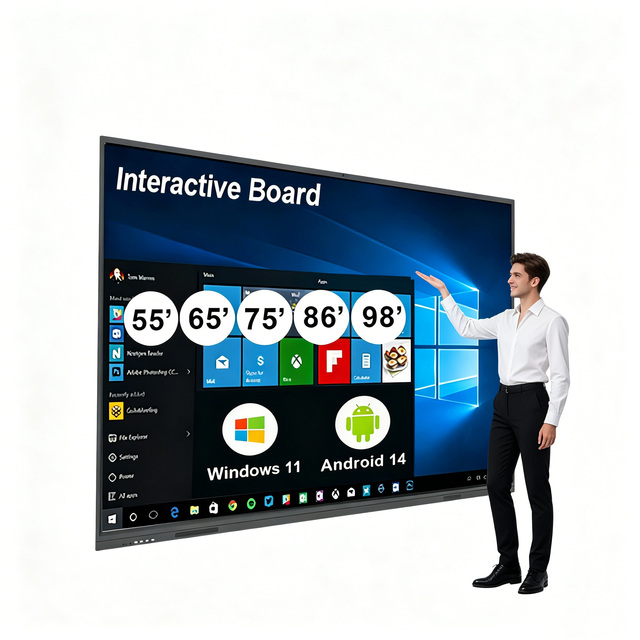4K Smart Board 55 65 75 86 Inch Interactive Flat Panel Touch Screen Interactive Whiteboard Smart Board for Teaching Meeting