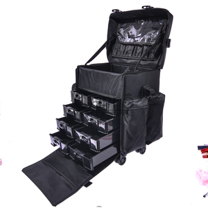 Carre biểu tượng tùy chỉnh chuyên nghiệp đa chức năng 2 trong 1 Nylon Beauty <span class=keywords><strong>Artist</strong></span> mềm Side cán trang điểm Trường hợp với ngăn kéo - Product Image 4