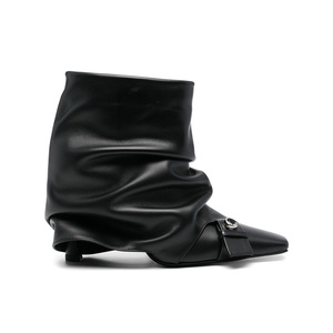 Stivali Midi invernali personalizzati da <span class=keywords><strong>donna</strong></span> con tacchi alti con tacco alto arancione bianco con Zip a punta e Design in gomma - Product Image 1