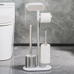 Portarotolo da Bagno Multifunzionale 4-in-1 Verticale con Vano Portaoggetti, Portarotolo da Appendere - Product Image 2