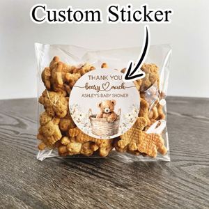 Autocollants personnalisés imperméables ronds en forme d'ours en peluche, étiquettes de remerciement pour les cadeaux de baby shower - Product Image 3
