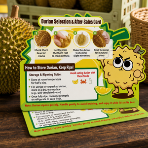 Carte d'information personnalisée pour sélection <span class=keywords><strong>de</strong></span> durians, carte en papier découpée, fabricant OEM ODM - Product Image 1