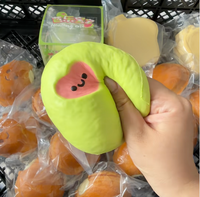 Jouet Squishy Avocat à Remontée Lente, Réaliste, Anti-Stress, Sensoriel, Fidget Toy, Visage de Cœur, Vente en Gros, Boîte de Présentation, Cadeau