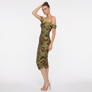 Robe de soirée longue Yijiayi-Alluring de marque Guangdong, col épaules dénudées, couleur unie, tricotée numérique 260g, pour événements formels, modèle YJYL5(<span class=keywords><strong>306</strong></span>) - Product Image 2