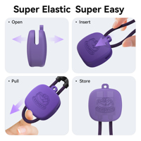 Pengatur Kabel Pendek Silikon SIKAI dengan Desain Gantungan Sepatu yang Dapat Diganti, Penahan Kabel USB C Portabel untuk Perjalanan dan Penggunaan Sehari-hari