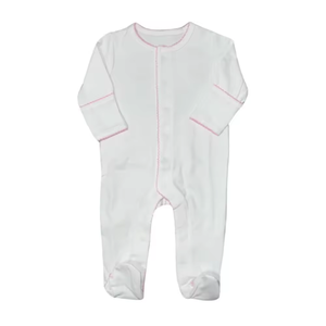 Vêtements pour bébé, monogrammes personnalisés, 100% coton, finition picot, combinaison pour bébé, <span class=keywords><strong>pyjama</strong></span> pour bébé, barboteuse pour nouveau-né, blanc, unisexe - Product Image 6