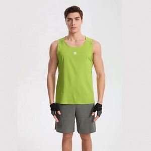 Camiseta sin mangas de punto transpirable para hombre, talla grande, de secado rápido, sin costuras, con logo personalizado por sublimación, para deportes, casual, maratón, en varios colores. - Product Image 1