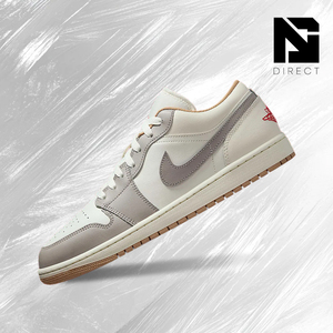 Air Jordan 1 Low 'Sail College Grey' Zapatillas de Moda de Cuero Estilo Casual con Cordones para Caminar y Skateboarding - Product Image 1