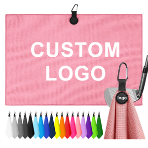 0717 Super Absorbent Microfiber Waffle Golf Towel Magnetic with Logo Custom Embroidered Printing - Product Image 1