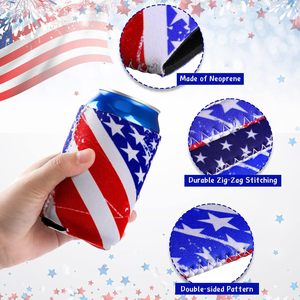Funda para Botella de Poliéster con Estampado de Doble Cara del Día de la Independencia Americana, para Fiestas, Deportes, Uso en Exteriores, Funda para Cerveza - Product Image 3