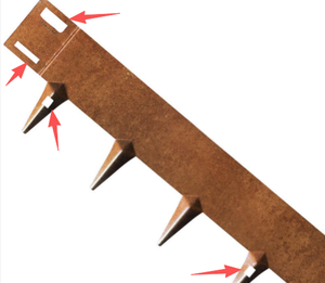 حواف حدائق مرنة من الفولاذ كورتن بتشطيب صدئ، متوفرة بأطوال 1000 مم و1060 مم و1075 مم، مناسبة لتنسيق الحدائق والمساحات الخضراء - Product Image 2