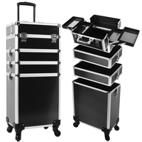 Valise de maquillage professionnelle à roulettes pour artiste maquilleur, boîte de rangement cosmétique roulante pour voyage