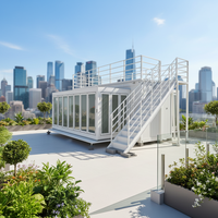 Nouvelle conception 2026 – Cabane de luxe préfabriquée à structure légère en acier, facile à assembler, pour maisons, boutiques, bars, bureaux, kiosques Landmae