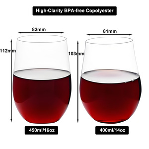 <span class=keywords><strong>Verre</strong></span> à vin sans pied en <span class=keywords><strong>plastique</strong></span> de qualité supérieure, résistant aux chocs, en copolyester, avec logo personnalisé, couleur et taille au choix - Product Image 6