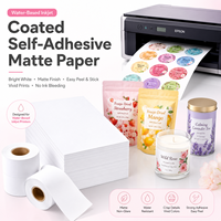 Papier autocollant imprimable personnalisable, autocollants imperméables, impression d'étiquettes de bureau, taille personnalisée, papier couché à séchage instantané pour jet d'encre