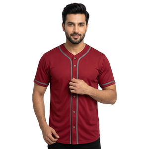เสื้อเบสบอลผ้าโพลีเอสเตอร์น้ำหนักเบาระบายอากาศได้ดีเสื้อเบสบอล100% - Product Image 1