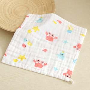 100% Cotton <b>Muslin</b> Pattern <b>Baby</b> Washcloths Absorbent Bath and Face Towels Woven Square <b>Baby</b> Wipes for Home Use for Bathroom - Product Image 5