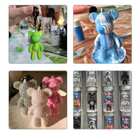 Kristall-Epoxidharz-Formen, mehrere 3D-Silikon-Bärenformen für DIY-Schmuckanhänger, leicht zu entformen, Kuchendekorationszubehör