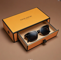 Boîtes cadeaux écologiques haut de gamme pour lunettes de vue et de soleil, emballage recyclable avec estampage à chaud UV or, échantillon gratuit