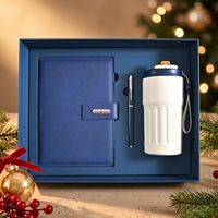Coffret Cadeau de Noël Marque Blanche : Tasse à Café, Stylo de Signature, Carnet de Notes A5 Personnalisable avec Logo Imprimé Festif et Portable