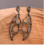 Luxury Black Rhodium Plated <b>Drop</b> <b>Earrings</b> With Sparkling Cubic Zirconia Elegant Statement Jewelry For Women Party Wedding Wear - Product Image 3