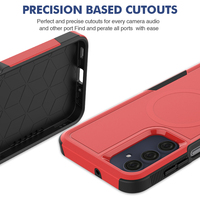Coque de protection robuste magnétique rouge mate antichoc pour Samsung A16 A17 A26 A56 avec emballage personnalisé et logo