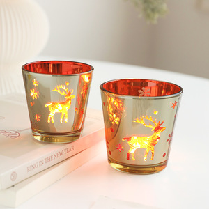 Cross-Border Nordic Style Glass Candle Holder Aromatherapy Wax <b>Cup</b> Christmas Ornament Polka Dots Design Creative - Product Image 1