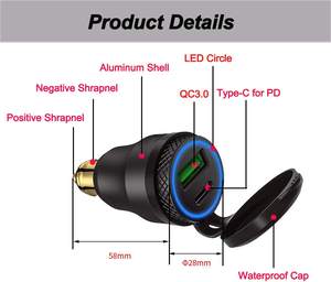 Prise Hella en Aluminium pour <span class=keywords><strong>moto</strong></span>, double <span class=keywords><strong>chargeur</strong></span> USB QC 3.0, <span class=keywords><strong>adaptateur</strong></span> d'alimentation à Charge rapide étanche pour prise DIN 24V pour <span class=keywords><strong>BMW</strong></span> Ducati - Product Image 3