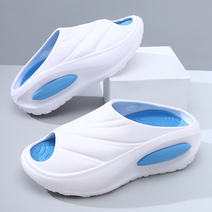 Men's EVA <b>Slides</b> <b>White</b> Breathable Non-Slip Outdoor Beach Sandals - Product Image 1