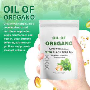 Kapsul minyak Oregano liar suplemen organik alami imun 300 minyak Oregano dengan kapsul minyak biji hitam - Product Image 5