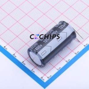 Condensador Electrolítico de Aluminio de Montaje Pasante EKM127M2GL35NC, Componente de Montaje Pasante THT, D18xL35mm 120uF 20% 400V 7.5mm - Product Image 1