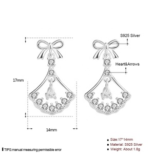 Boucles <span class=keywords><strong>d</strong></span>'<span class=keywords><strong>oreille</strong></span> EL24 en argent Sterling 925, Design créatif, cristal de luxe anti-<span class=keywords><strong>allergie</strong></span>, boucles à nœud papillon pour filles, bijoux - Product Image 6