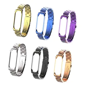 ODM Holdmi new 43027 series 6 colors solid stainless steel mi band 4 watch metal strap for xiaomi