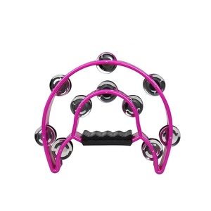 Campanas de mano de plástico con doble fila de 10 cascabeles en forma de media luna, instrumento de percusión Orff para clases de música, venta al por mayor - Product Image 1