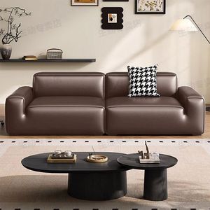 أريكة جلدية حديثة بتصميم فاخر بسعر الجملة أريكة داخلية لغرفة المعيشة والشقق الصغيرة - Product Image 4