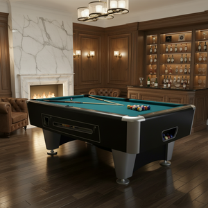 Table de <span class=keywords><strong>billard</strong></span> de <span class=keywords><strong>luxe</strong></span> à monnayeur en bois massif de 8 pieds avec plateau en ardoise, système de retour de billes, qualité tournoi, pour usage domestique, 9 billes de snooker - Product Image 3