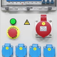 Boîtier de distribution d'énergie industrielle triphasé portable, boîte à prises IP40 230V à 6 prises, coffret de jonction électrique pour