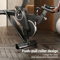 Vélo d'exercice en acier inoxydable, vélo de cyclisme d'intérieur, résistance magnétique, vélo de fitness silencieux, transmission par courroie, écran LCD, alimenté par batterie