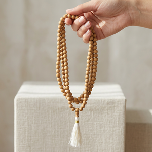 Riddhi Siddhi Natural Fine Meditation Mala Chinese Prayer Beads Wood Natural Dark Golden Brown From Rajasthan - Product Image 1