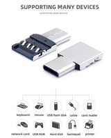Adaptador de Tipo C a USB 2.0, Conector OTG de Micro USB Macho a USB A Hembra para Samsung, Xiaomi, Huawei