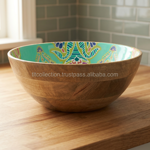 Bol de service en bois manga, table à salade, personnalisé - Product Image 4